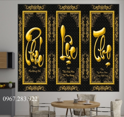 Gạch  3D- Tranh phong thuỷ Phúc Lộc Thọ