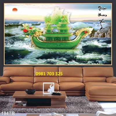 Tranh gạch men thuyền buồm