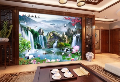 Tranh gạch 3d dán tường phong cảnh đồng quê - 8876CV