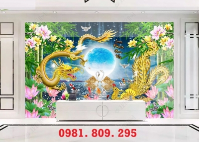 Gạch tranh rồng phượng HN888