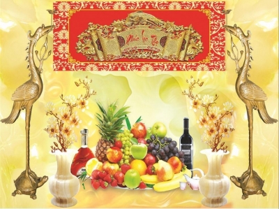 Tranh gạch 3D phòng thờ