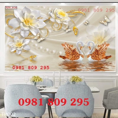 Tranh gạch 3d sứ ngọc ốp phòng khách