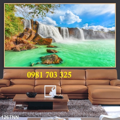 Tranh gachụ phong cảnh trang trí phòng khách