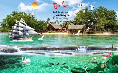 Tranh gạch 3D phòng khách