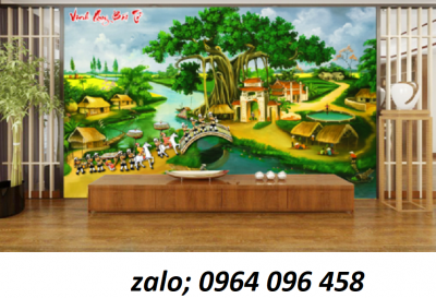 tranh cảnh đồng quê 3d - gạch tranh ốp tường 3d - XX3