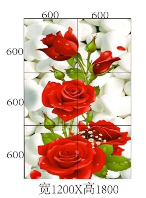 Gạch tranh 3d ốp tường mẫu hoa hồng - 0332QO