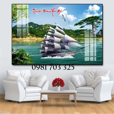 Tranh gạch buồm, gạch men 3D phong thủy