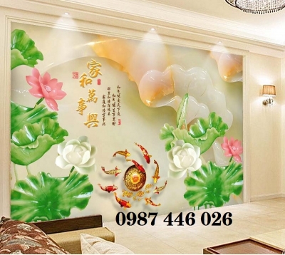 Tranh gạch men hoa sen HP7343