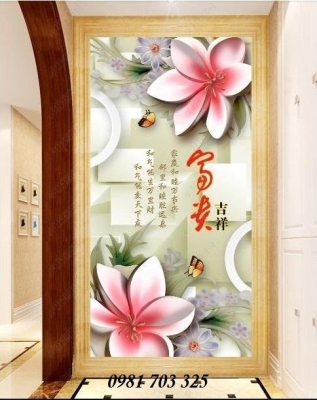 Tranh gạch hoa khổ đứng trang trí