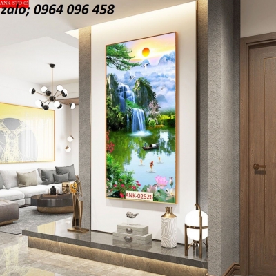 Tranh gạch 3d phong cảnh khổ đứng - NBV43