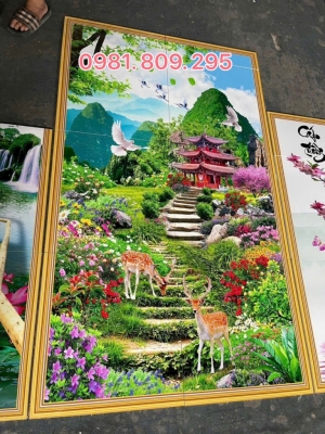 Tranh gạch men thác nước đứng HN8282