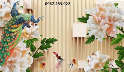 Tranh 3D- Tranh chim công