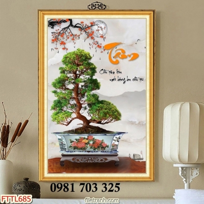 Tranh gạch hoa mai trang trí