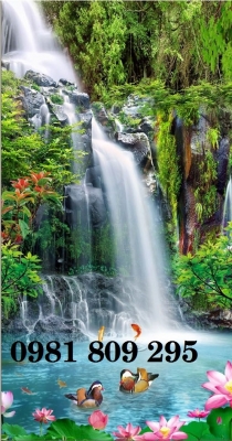 Tranh gạch thác nước - ốp tường 3d