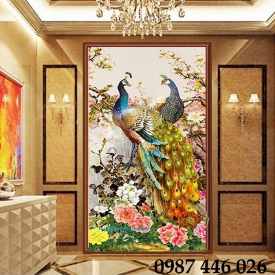 Gạch tranh chim công HP8264