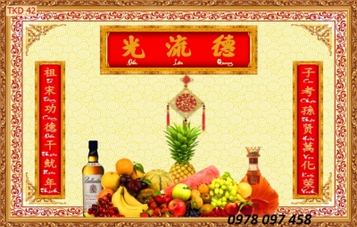 Tranh câu đối dán phòng thờ