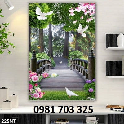 tranh khổ đứng, gạch tranh ốp tường 3D