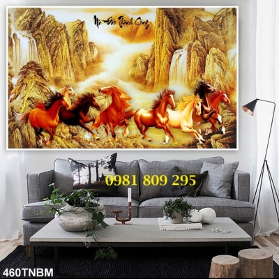 Tranh gạch men 3d phong thủy ngựa NH222