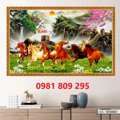 Tranh gạch ốp tường 3d ngựa , tranh phong thủy