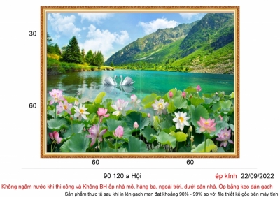 Gạch tranh họa tiết hoa sen