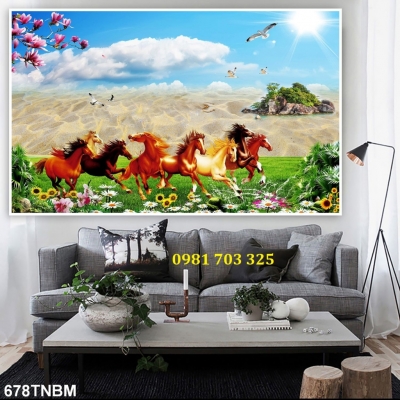 Tranh gạch đẹp 3d bát mã