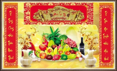 Tranh gạch trang trí phòng thờ