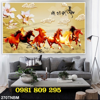 Tranh gạch 3d ngựa- mã đáo thành công HF5