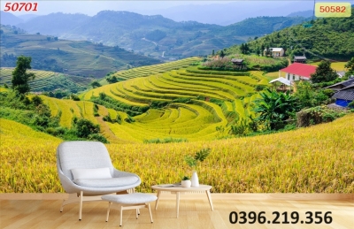 Gạch tranh 3D hình ruộng bậc thang