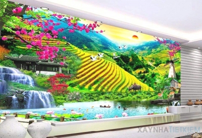 tranh 3d - tranh gạch 3d mệnh kim - AVV5