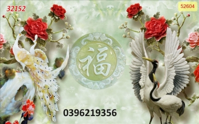 Tranh gạch đẹp chim hạc trang trí