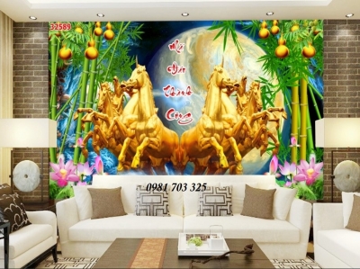 Tranh gạch- gạch tranh 3D bát mã