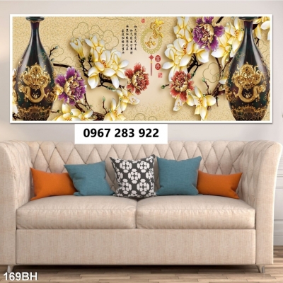 Tranh gạch bình hoa trang trí