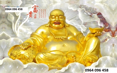 Tranh gạch 3d ốp tường phật di lặc - KFDX3