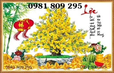 Gạch tranh cây mai , hoa mai