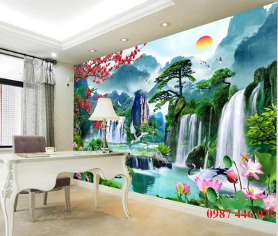 Tranh gạch men thác nước HP9283