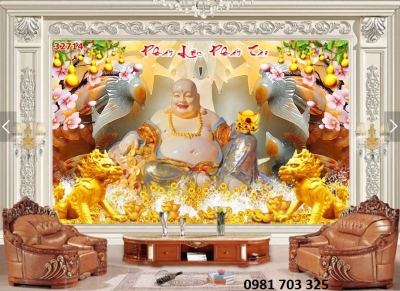 Tranh Phật di lặc - tranh gạch phòng thờ