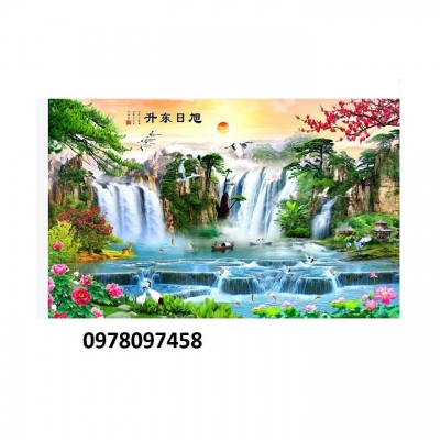 Tranh gạch 3D trang trí phòng khách