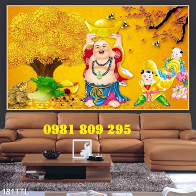 Tranh 3d thần tài , gạch tranh thần tài HN9991