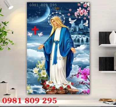 Tranh gạch men công giáo , tranh Đức Mẹ Maria JS333