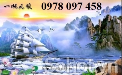 Tranh gạch - tranh thuyền buồm
