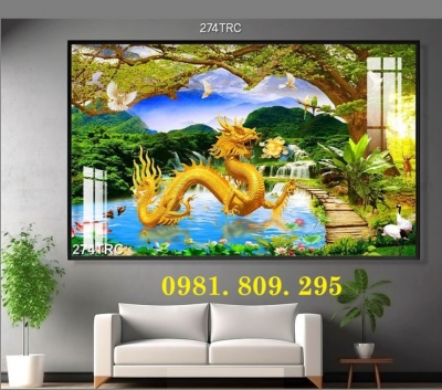 Tranh 3d ốp tường rồng , gạch tranh