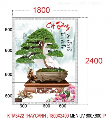 Tranh gạch 3d cây cảnh - 9966CB