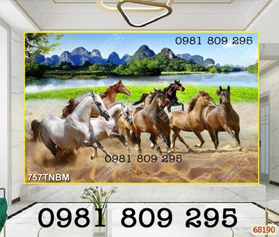 gạch tranh 3d - tranh ngựa phong thủy