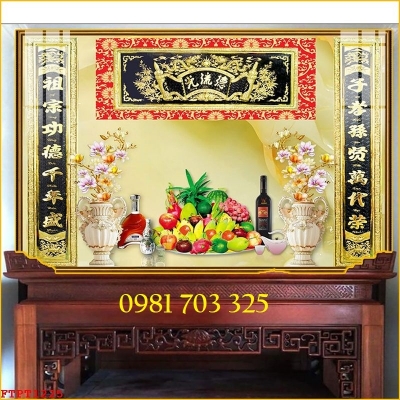 Gạch tranh đẹp 3D trang trí phòng thờ