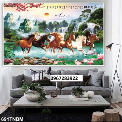 Tranh gạch bát mã phong thủy