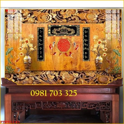 Gạch 3D đẹp trang trí phòng thờ