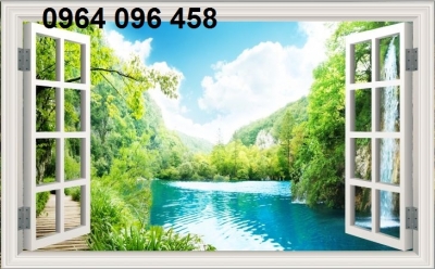 Tranh gạch 3d ốp tường cửa sổ - DXC422