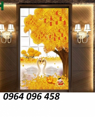 Tranh gạch cây tiền vàng 3d - 96CBN
