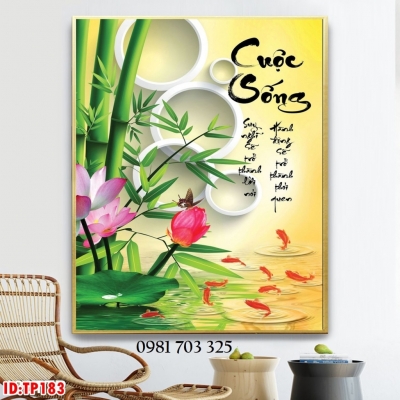 Tranh thư pháp 3D, gạch tranh