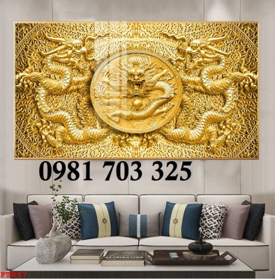 Tranh rồng phong thủy 3D, tranh gạch men ốp tường